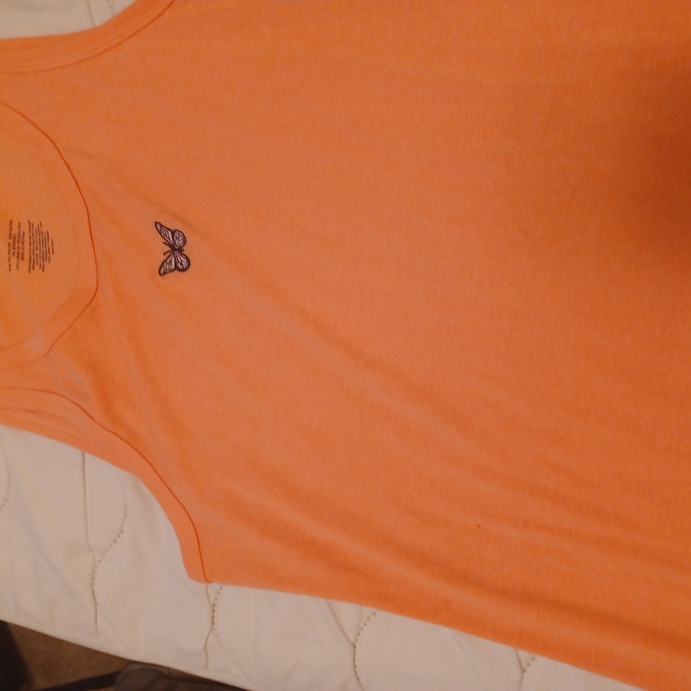 Orange Tank Top with Butterfly Logo